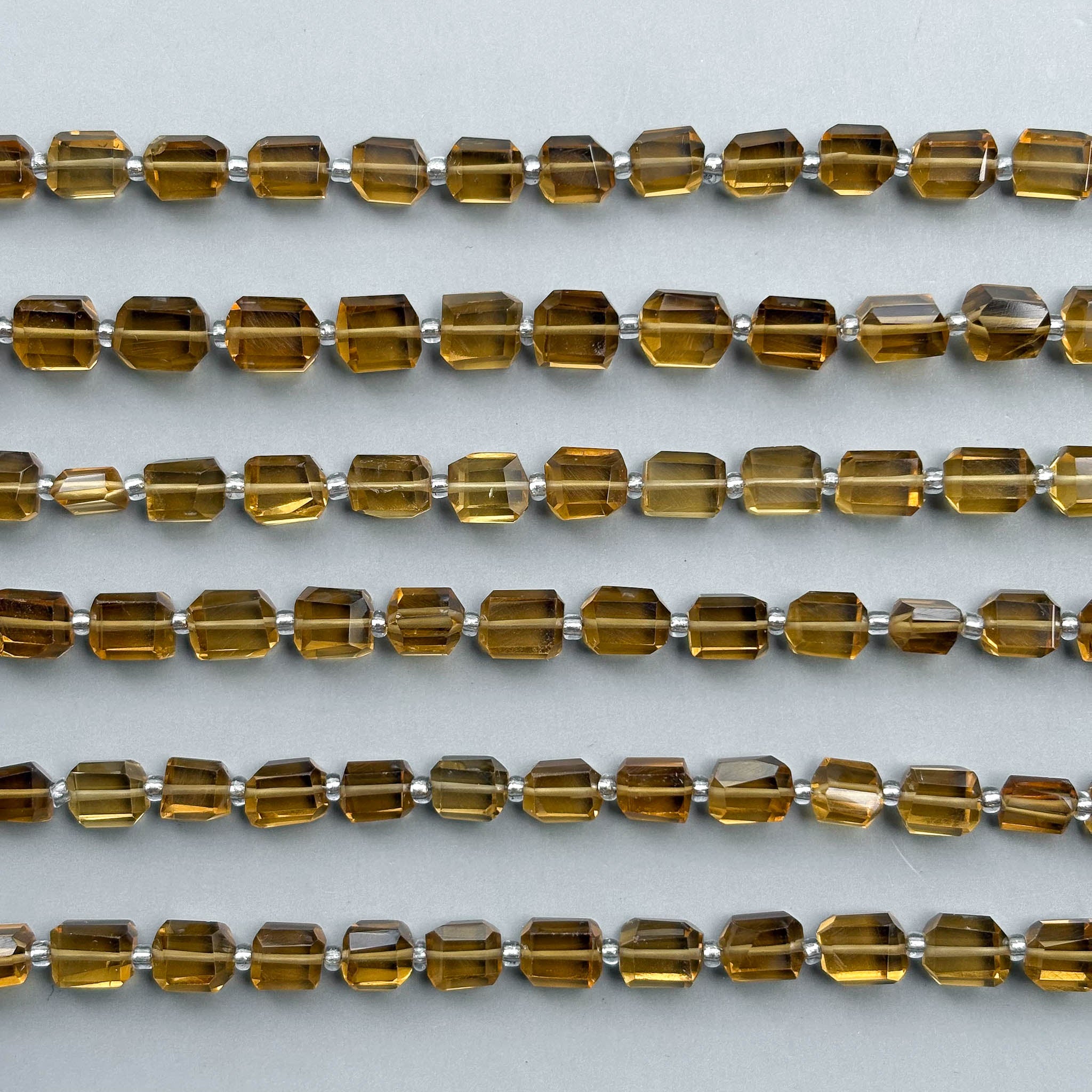 Natural Whiskey Quartz Faceted Tumble Beads 5×7–6×8mm – 8″ Semi-Precious Gemstone Nugget Beads Strand