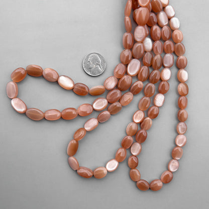 natural peach moonstone oval shape beads