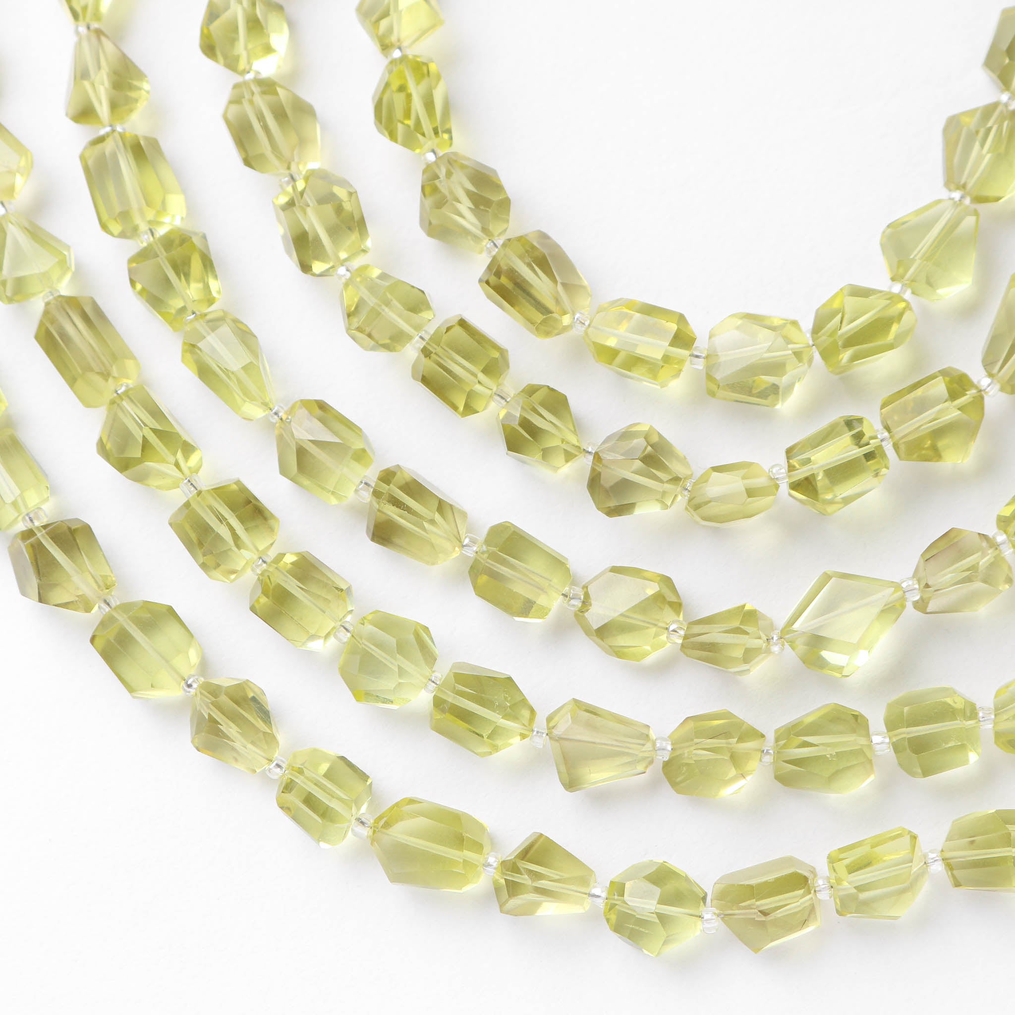 Natural Lemon Quartz Faceted Tumble Beads