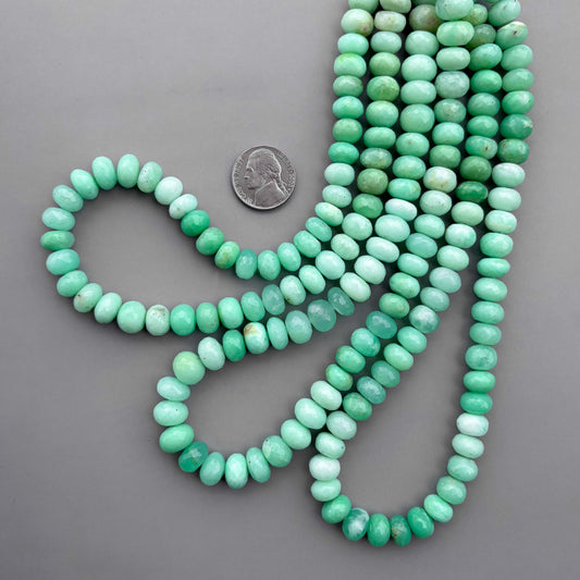 natural chrysoprase faceted rondelle beads big size green chrysoprase beads