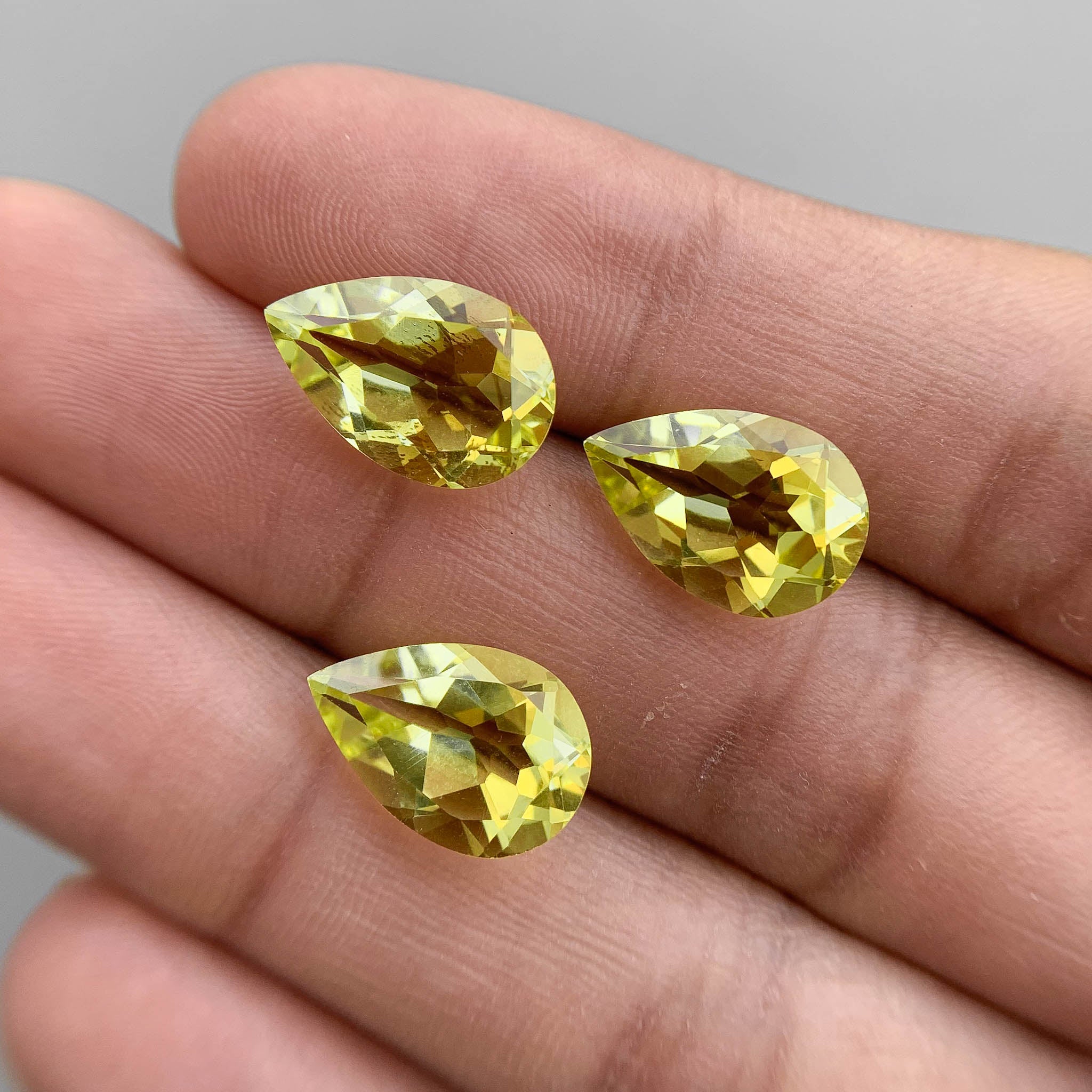 Natural Lemon Quartz 10x15mm Pear Shape Cut Stone