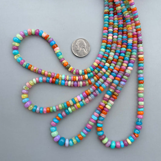 multi color opal rondelle beads mix opal beads 