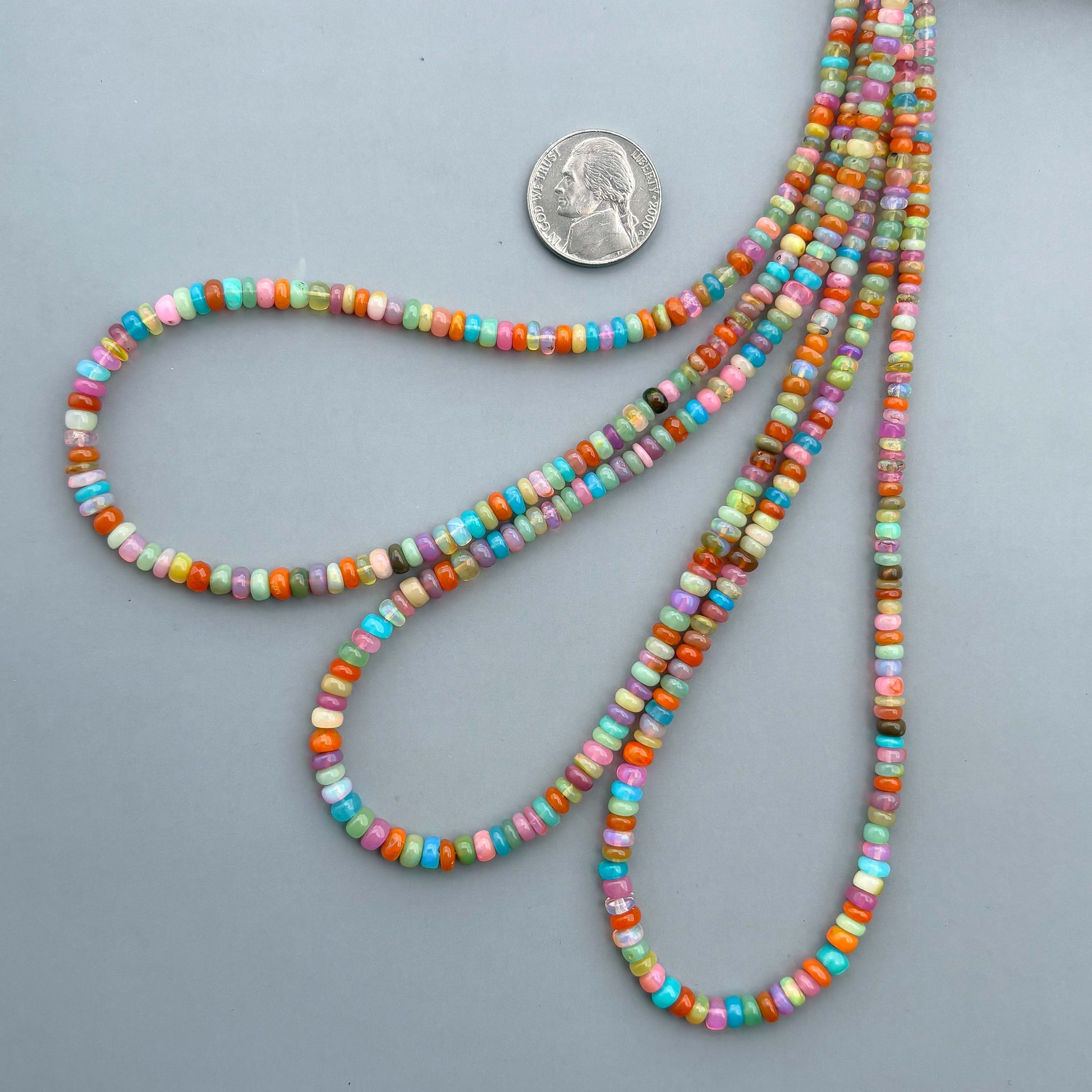 multi color Ethiopian opal rondelle beads mic disco color beads