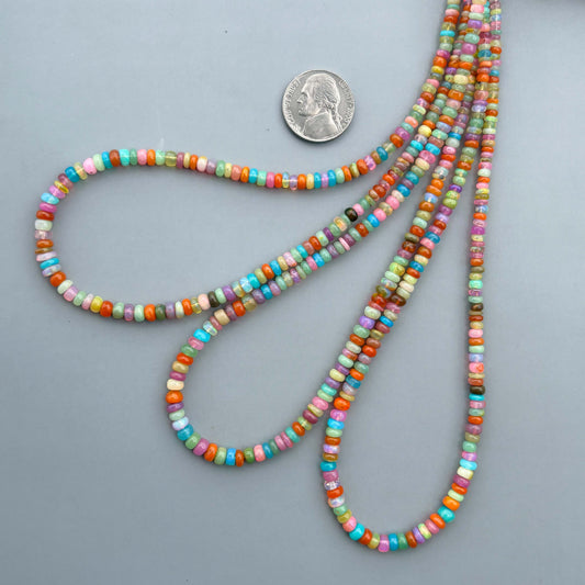multi color Ethiopian opal rondelle beads mic disco color beads