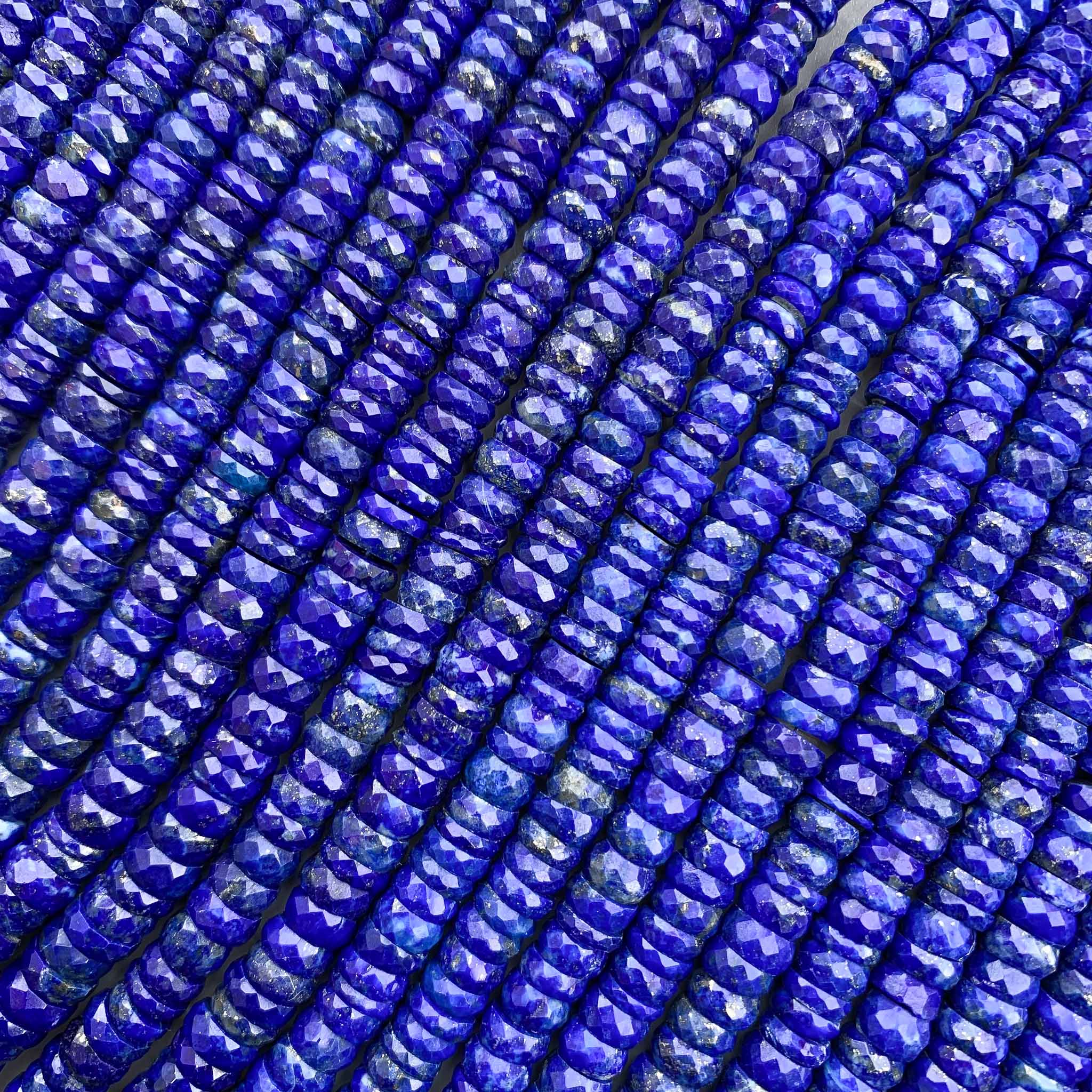 Afghan lapis lazuli faceted heishi bead strand 16 inch