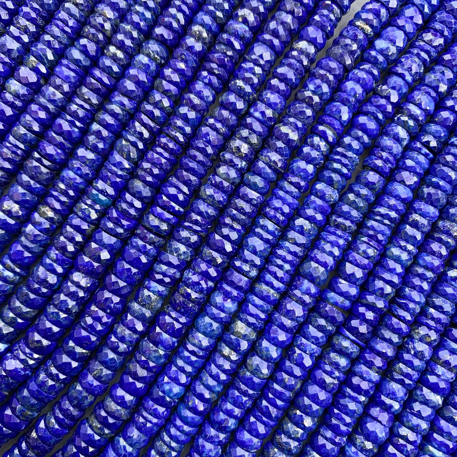Afghan lapis lazuli faceted heishi bead strand 16 inch