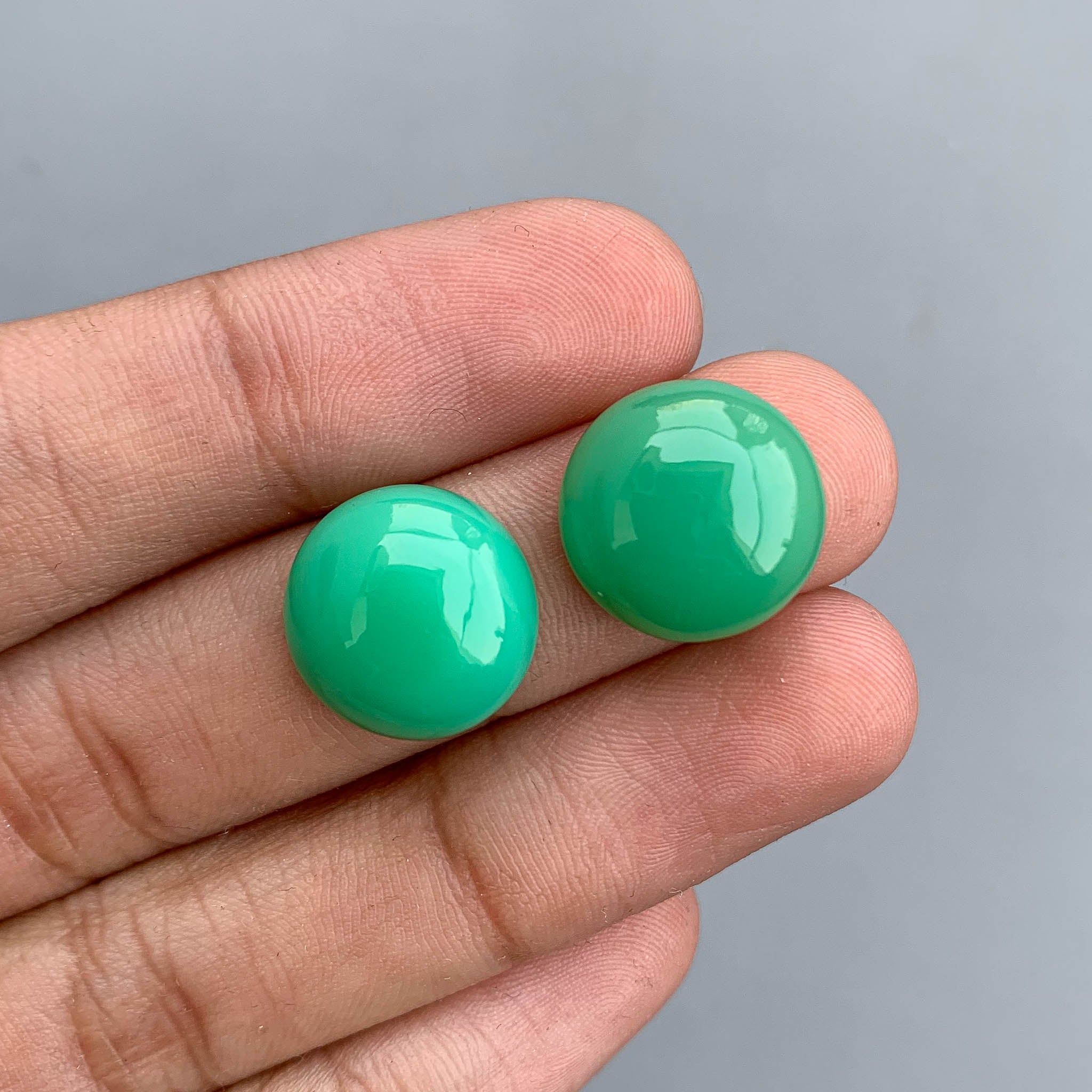 Chrysoprase Chalcedony 15mm Round Cabochon