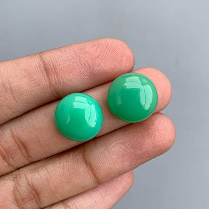 Chrysoprase Chalcedony 15mm Round Cabochon