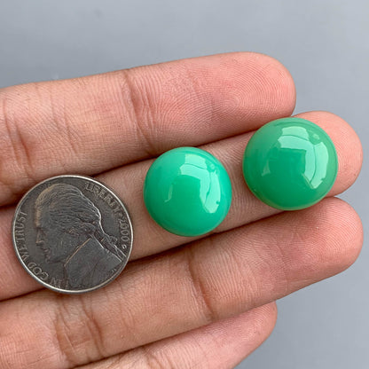 Chrysoprase Chalcedony 15mm Round Cabochon