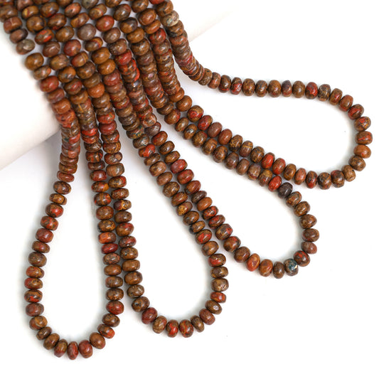 Natural Seam Agate 8mm Calibrated Smooth Rondelle Beads