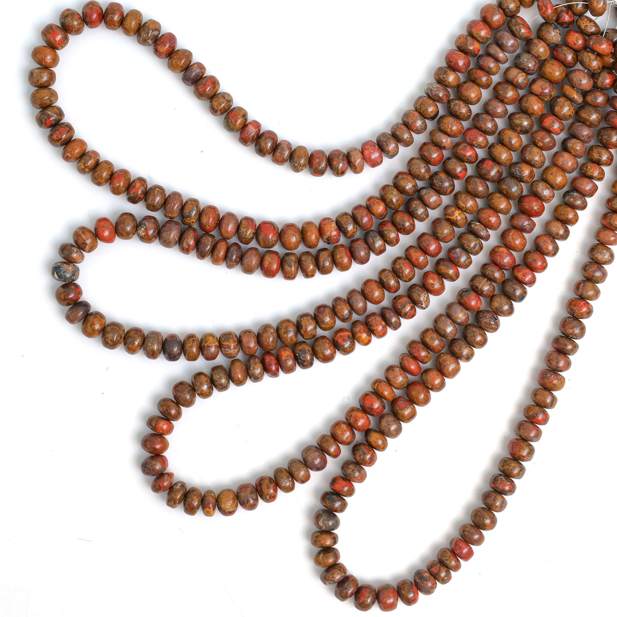 Natural Seam Agate 8mm Calibrated Smooth Rondelle Beads