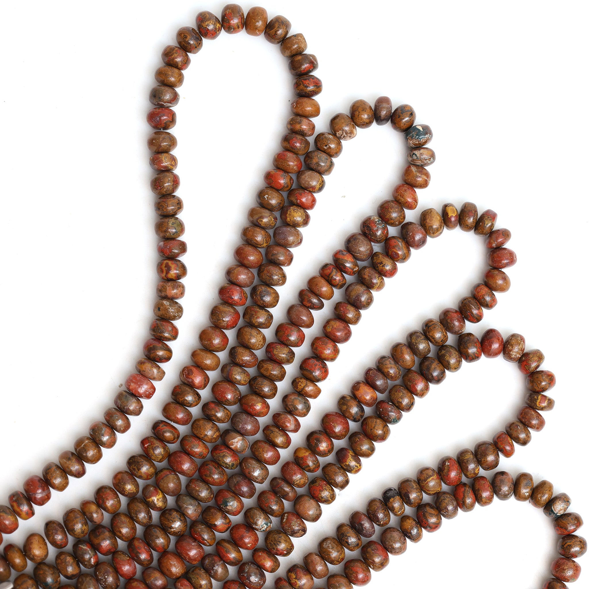 Natural Seam Agate 8mm Calibrated Smooth Rondelle Beads