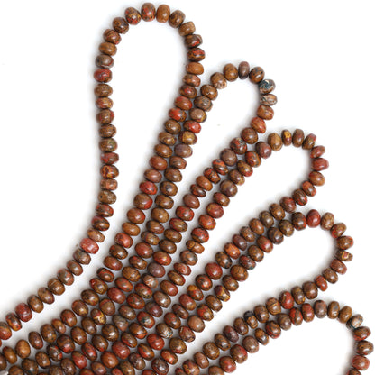 Natural Seam Agate 8mm Calibrated Smooth Rondelle Beads