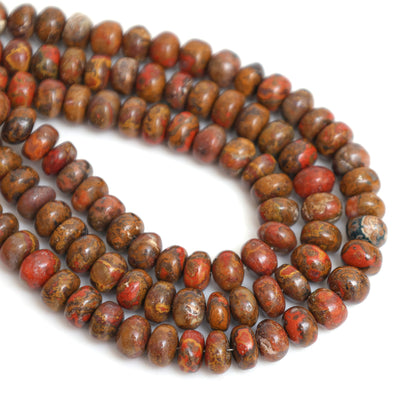 Natural Seam Agate 8mm Calibrated Smooth Rondelle Beads