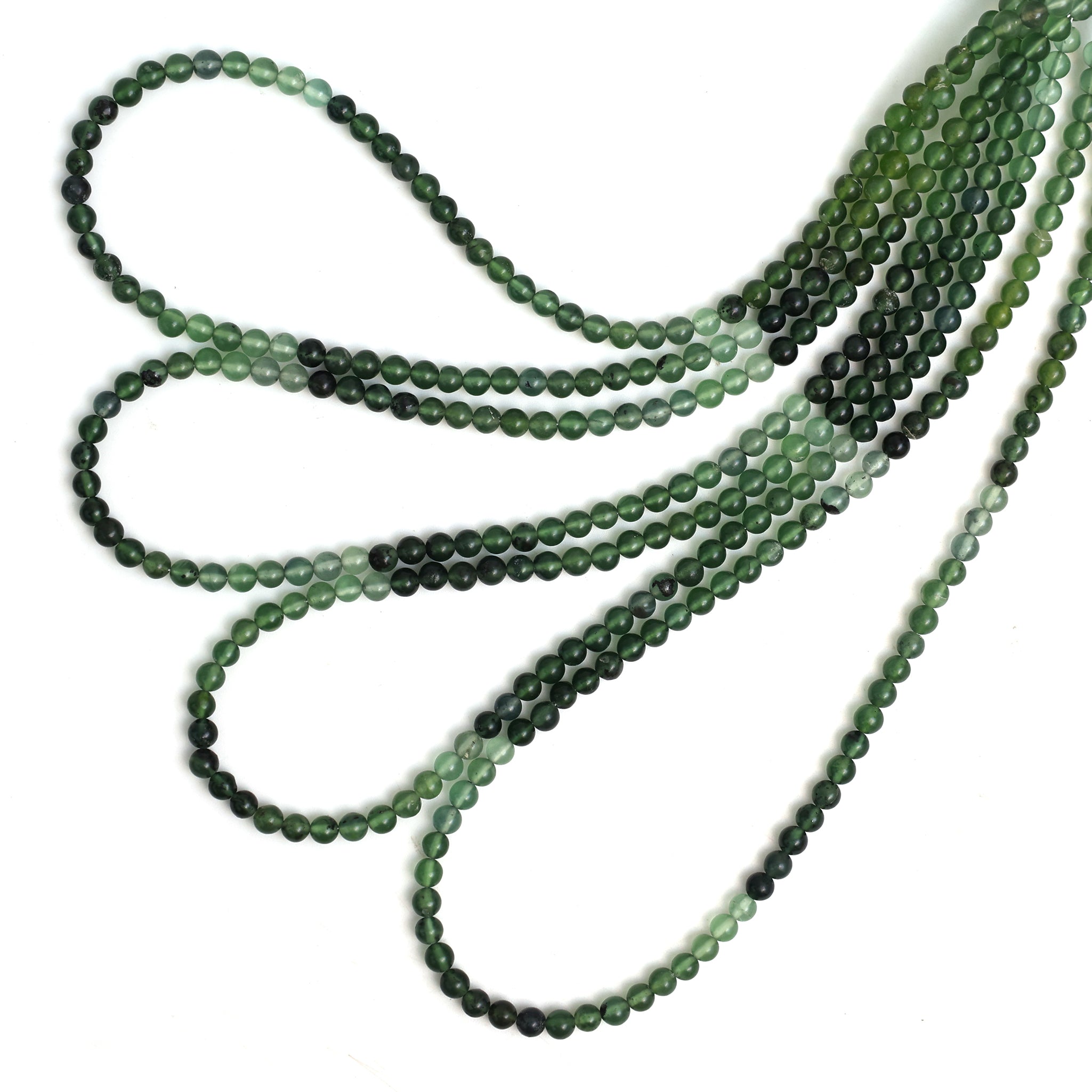 Natural Serpentine Smooth Round Beads