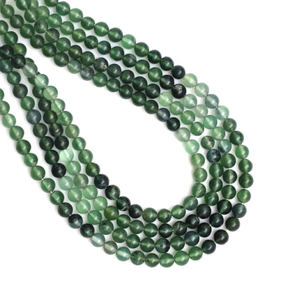 Natural Serpentine Smooth Round Beads