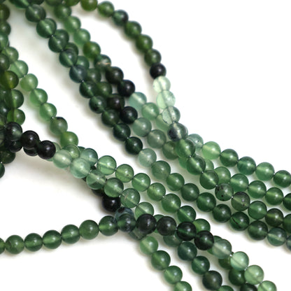 Natural Serpentine Smooth Round Beads