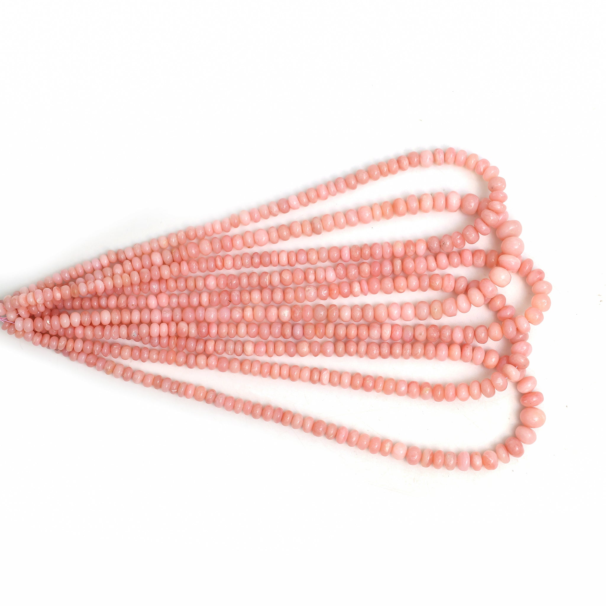 Natural Pink Opal Smooth Rondelle Beads