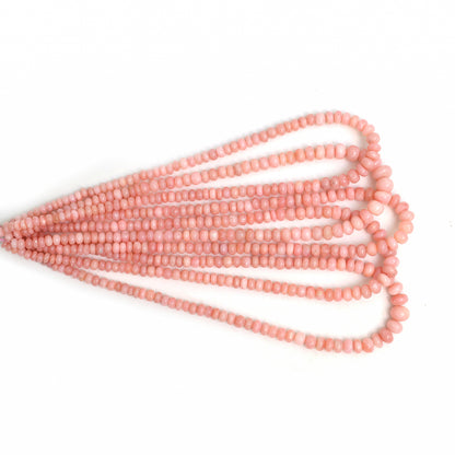 Natural Pink Opal Smooth Rondelle Beads
