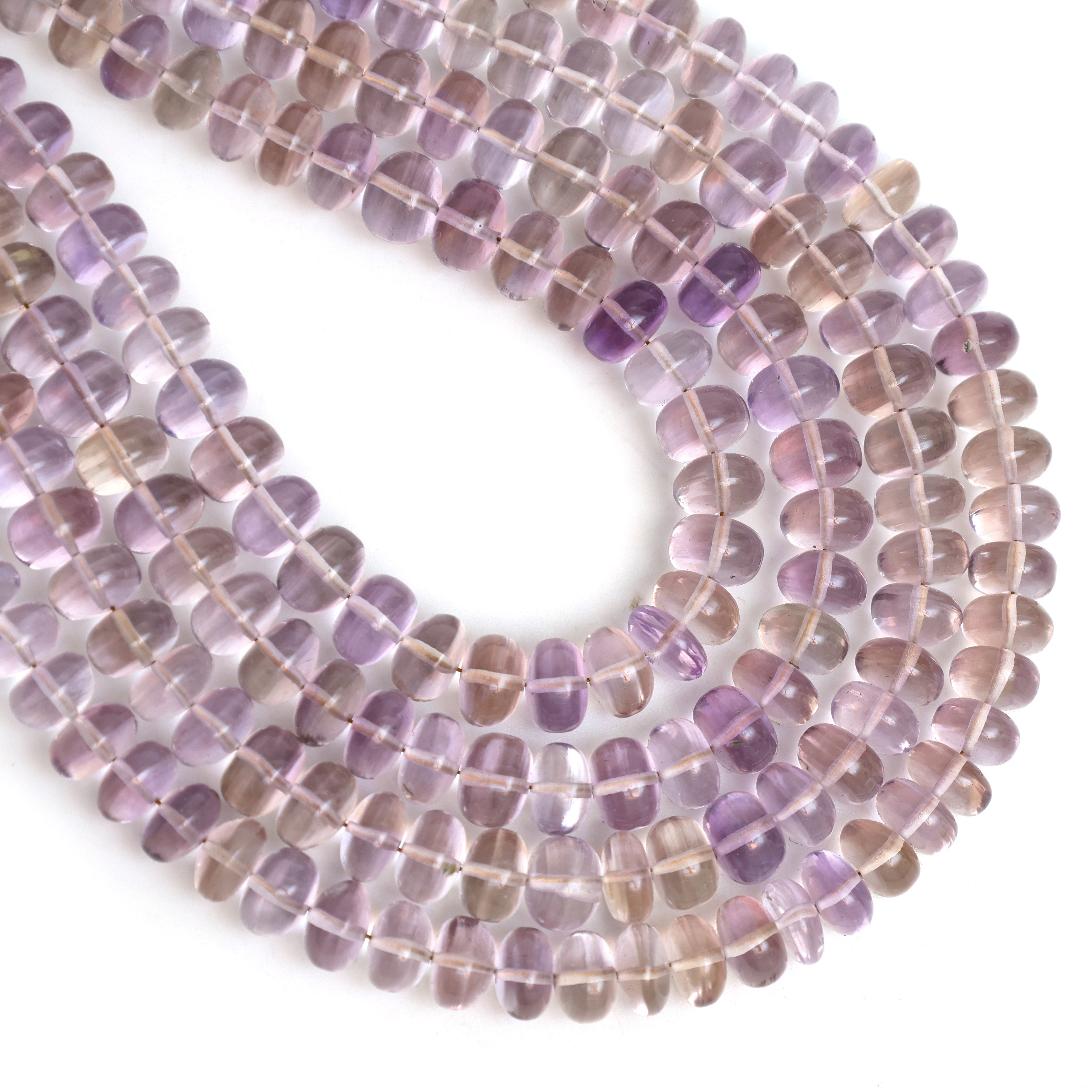Natural Ametrine 8mm Calibrated Smooth Rondelle Beads
