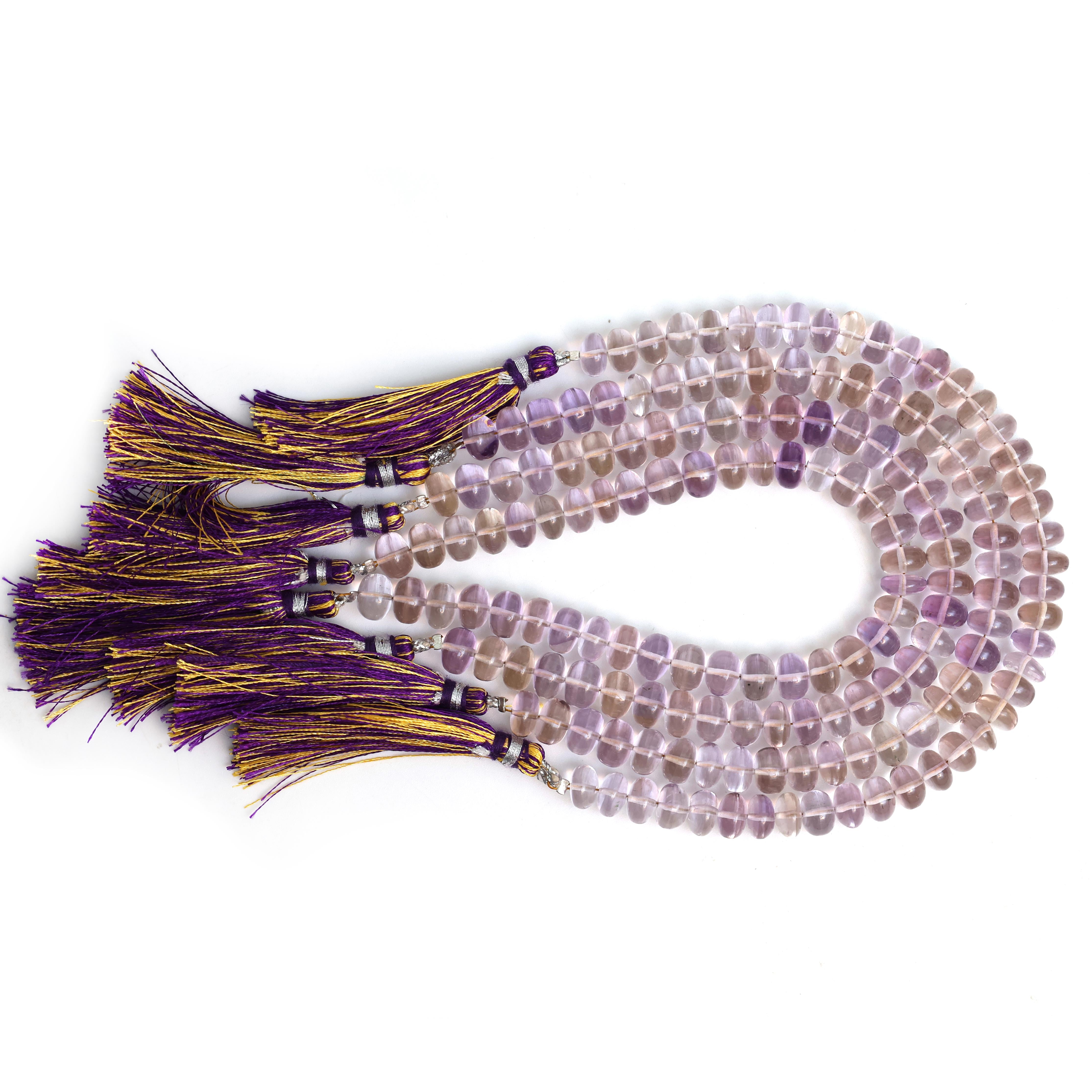 Natural Ametrine 8mm Calibrated Smooth Rondelle Beads