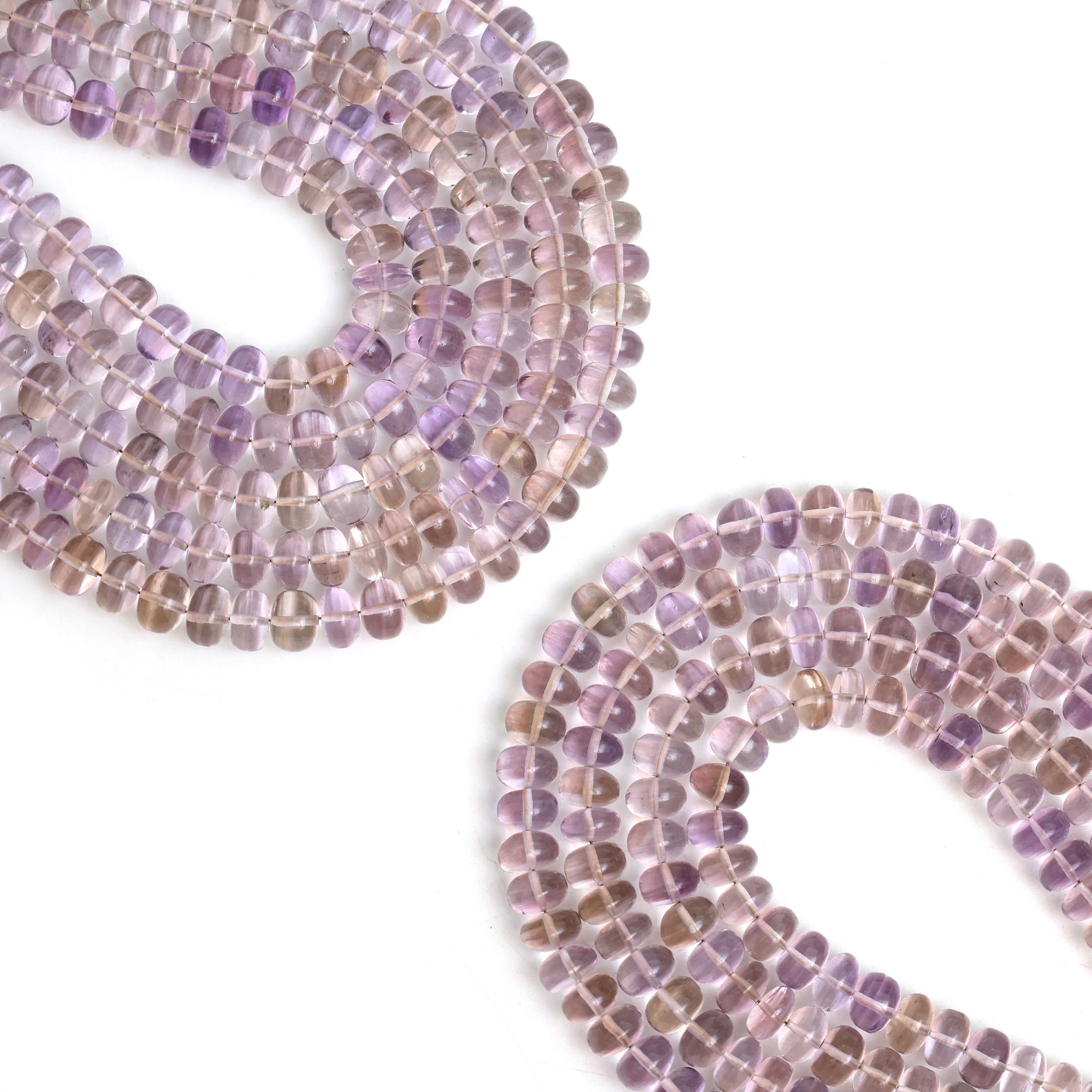 Natural Ametrine 8mm Calibrated Smooth Rondelle Beads
