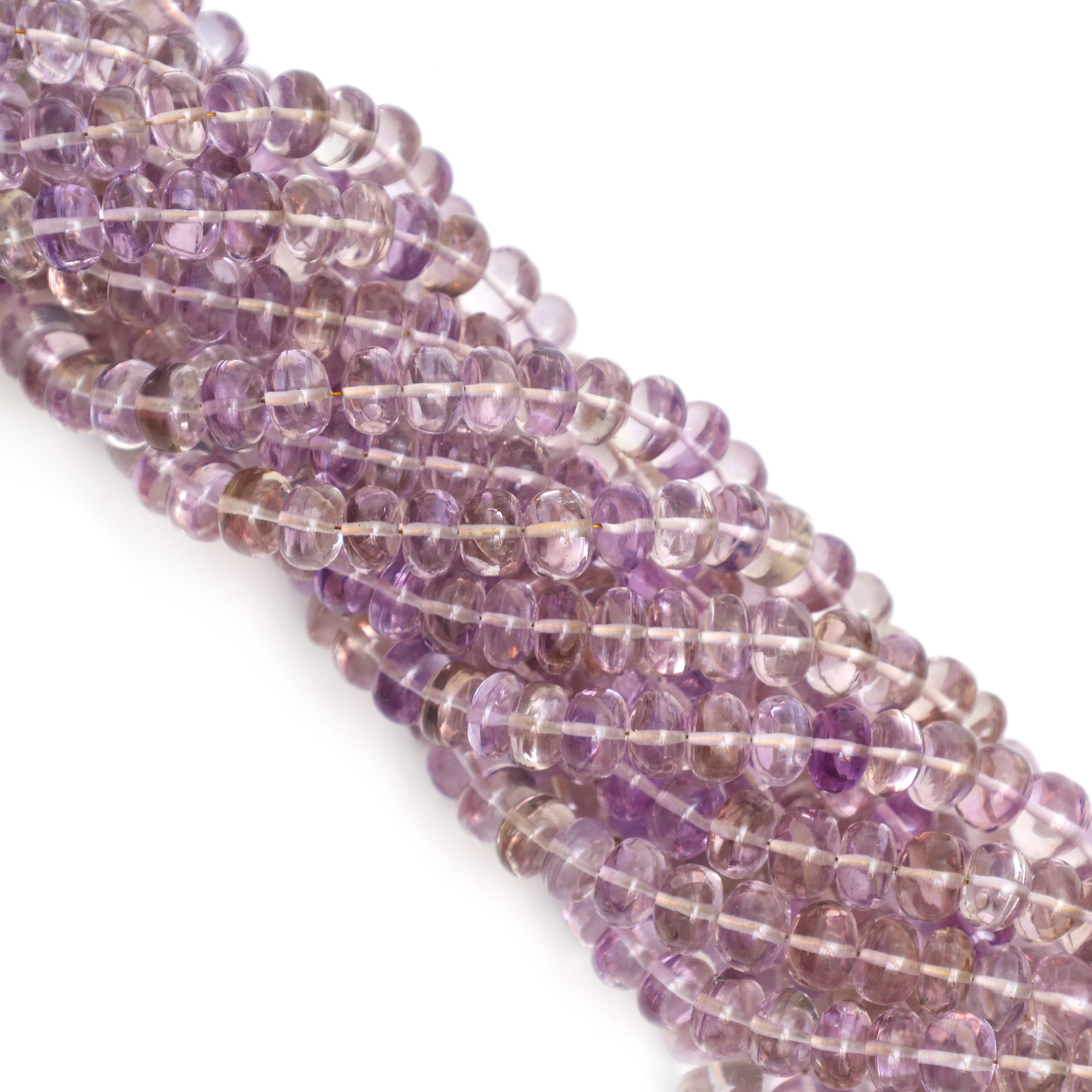 Natural Ametrine 8mm Calibrated Smooth Rondelle Beads