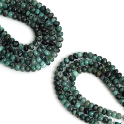 Natural Emerald 8mm Calibrated Smooth Rondelle Beads