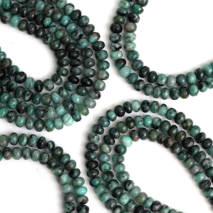 Natural Emerald 8mm Calibrated Smooth Rondelle Beads