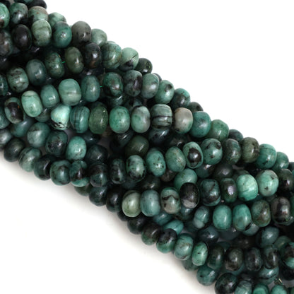 Natural Emerald 8mm Calibrated Smooth Rondelle Beads