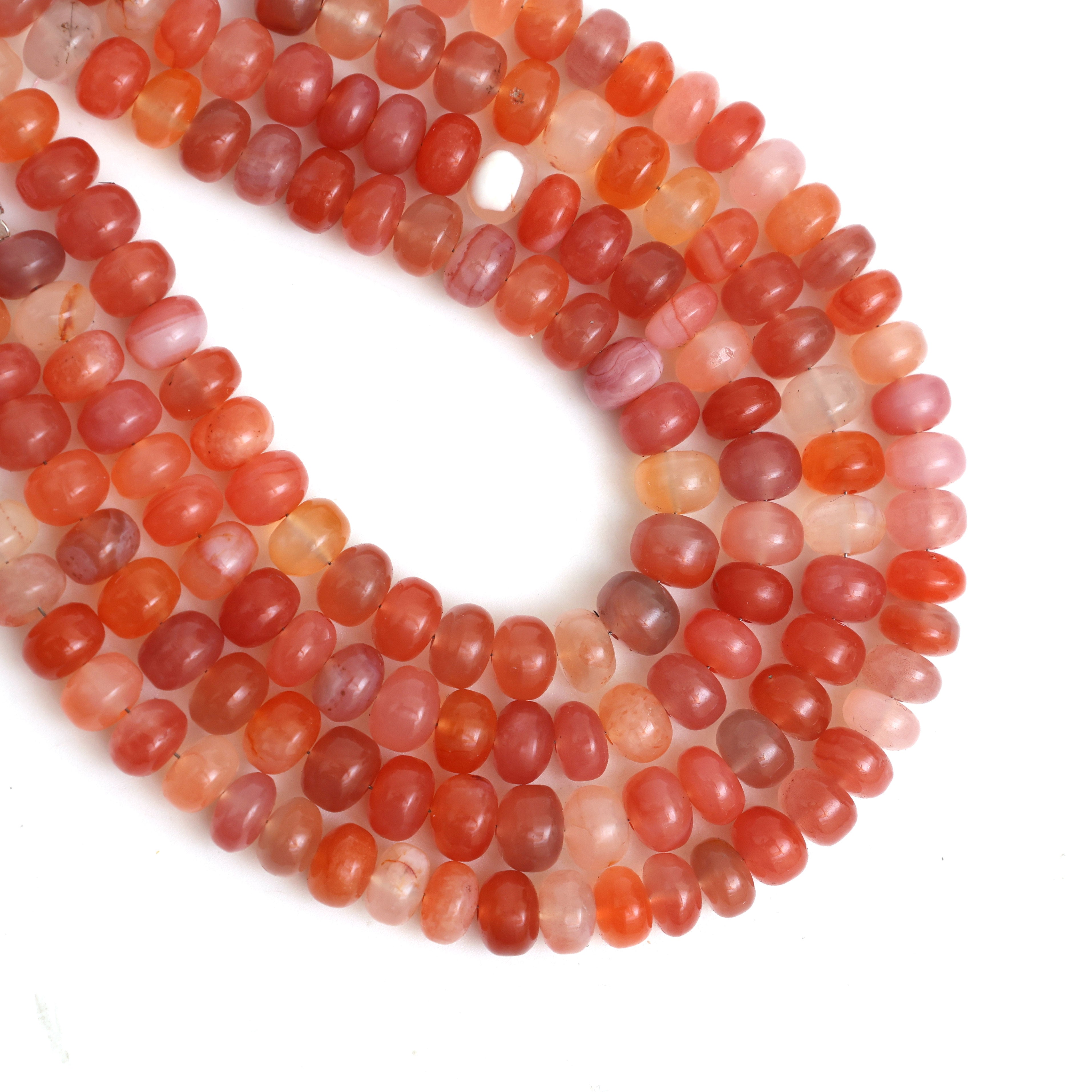 Natural Salt Source Agate 8mm Calibrated Smooth Rondelle Beads
