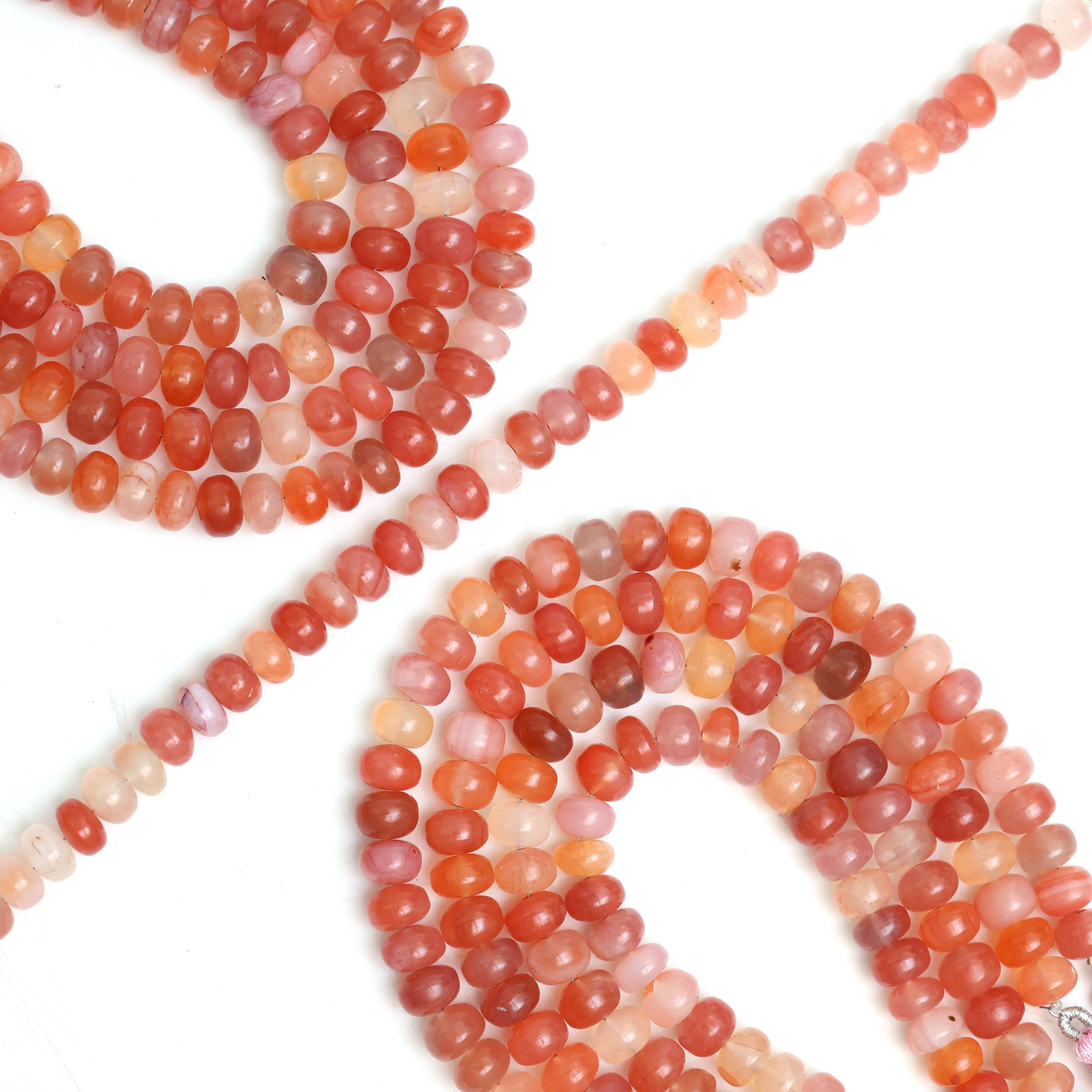 Natural Salt Source Agate 8mm Calibrated Smooth Rondelle Beads