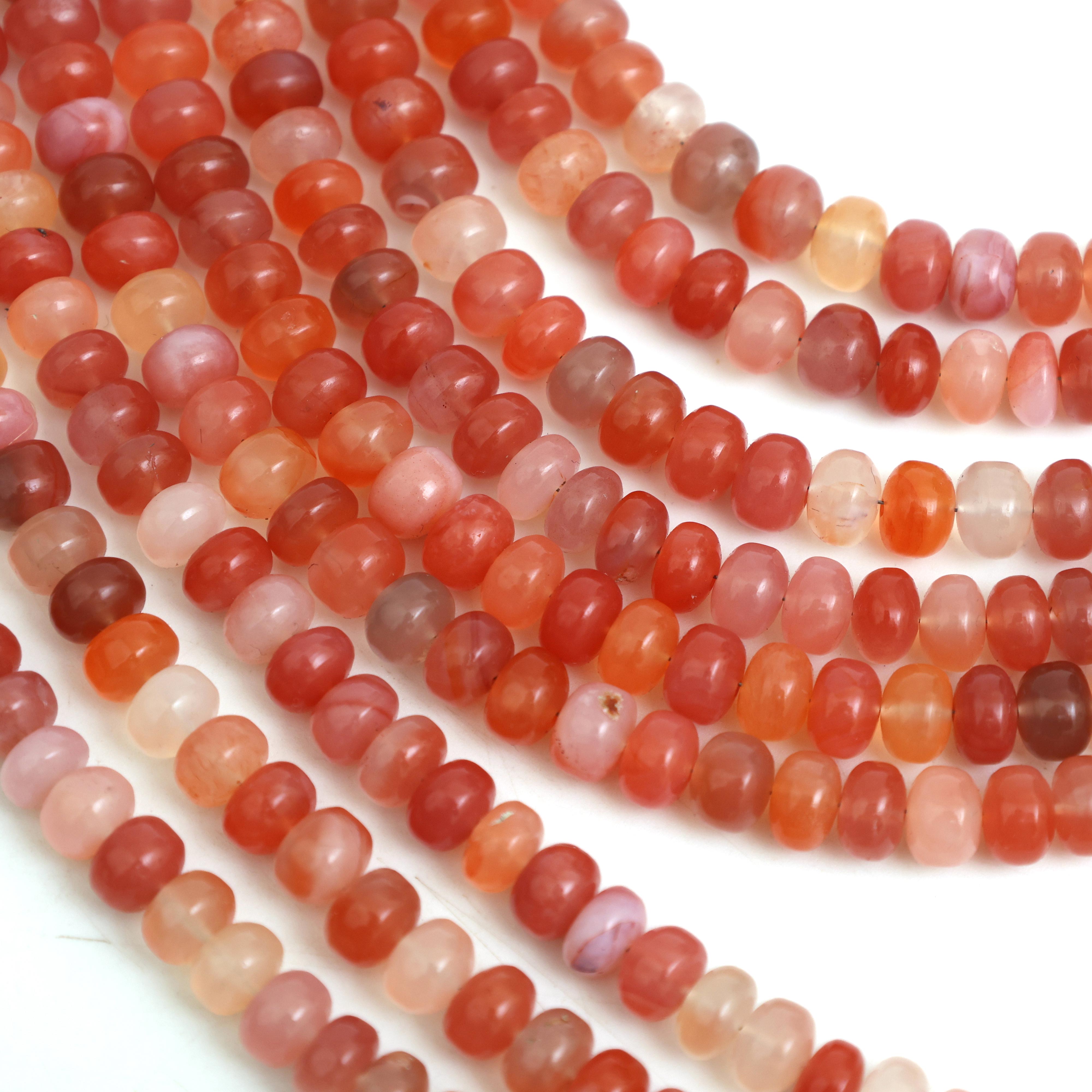 Natural Salt Source Agate 8mm Calibrated Smooth Rondelle Beads