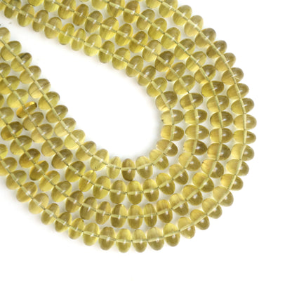 Natural Golden Lemon Quartz 8mm Calibrated Smooth Rondelle Beads
