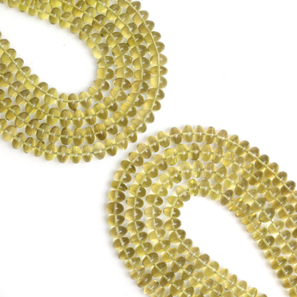 Natural Golden Lemon Quartz 8mm Calibrated Smooth Rondelle Beads