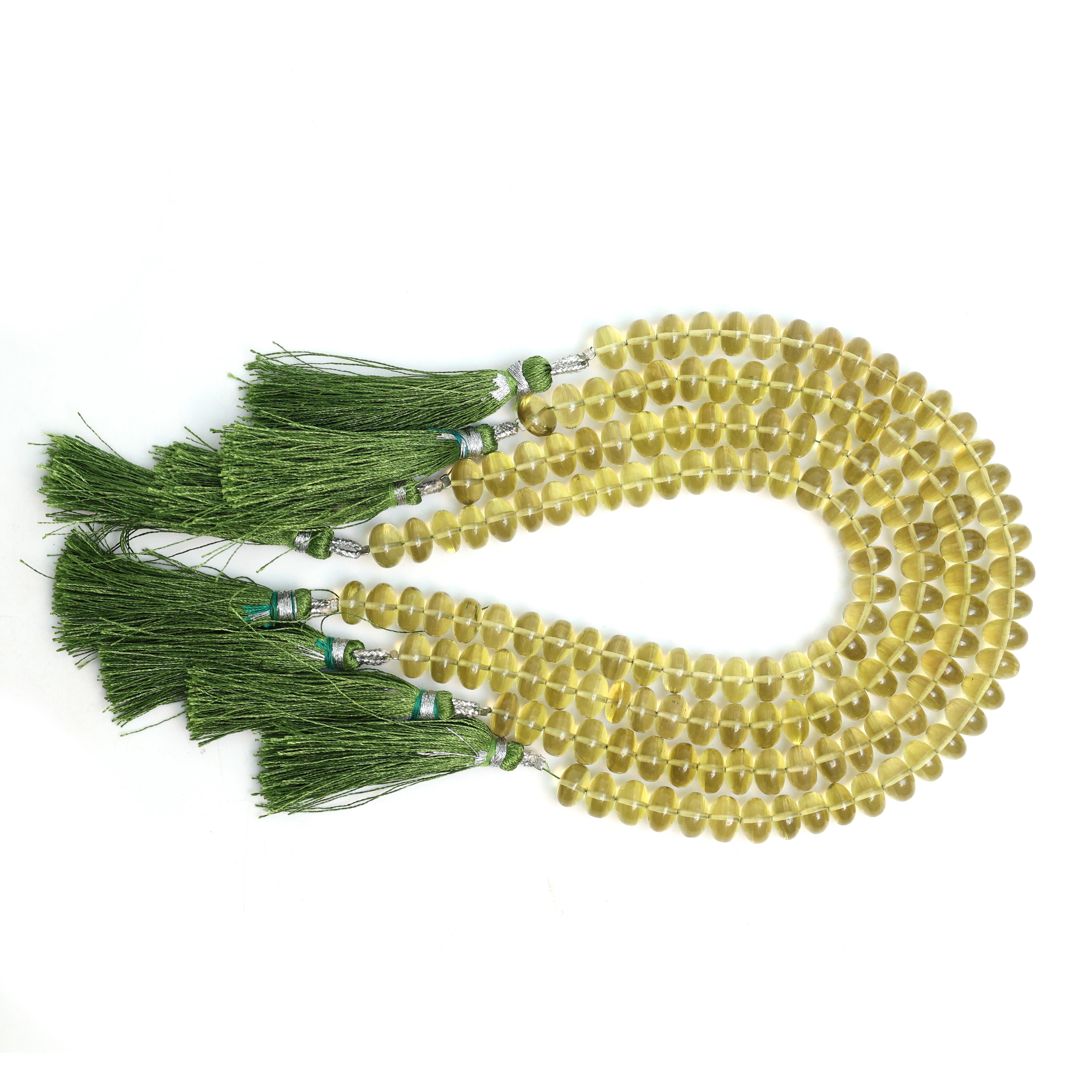 Natural Golden Lemon Quartz 8mm Calibrated Smooth Rondelle Beads