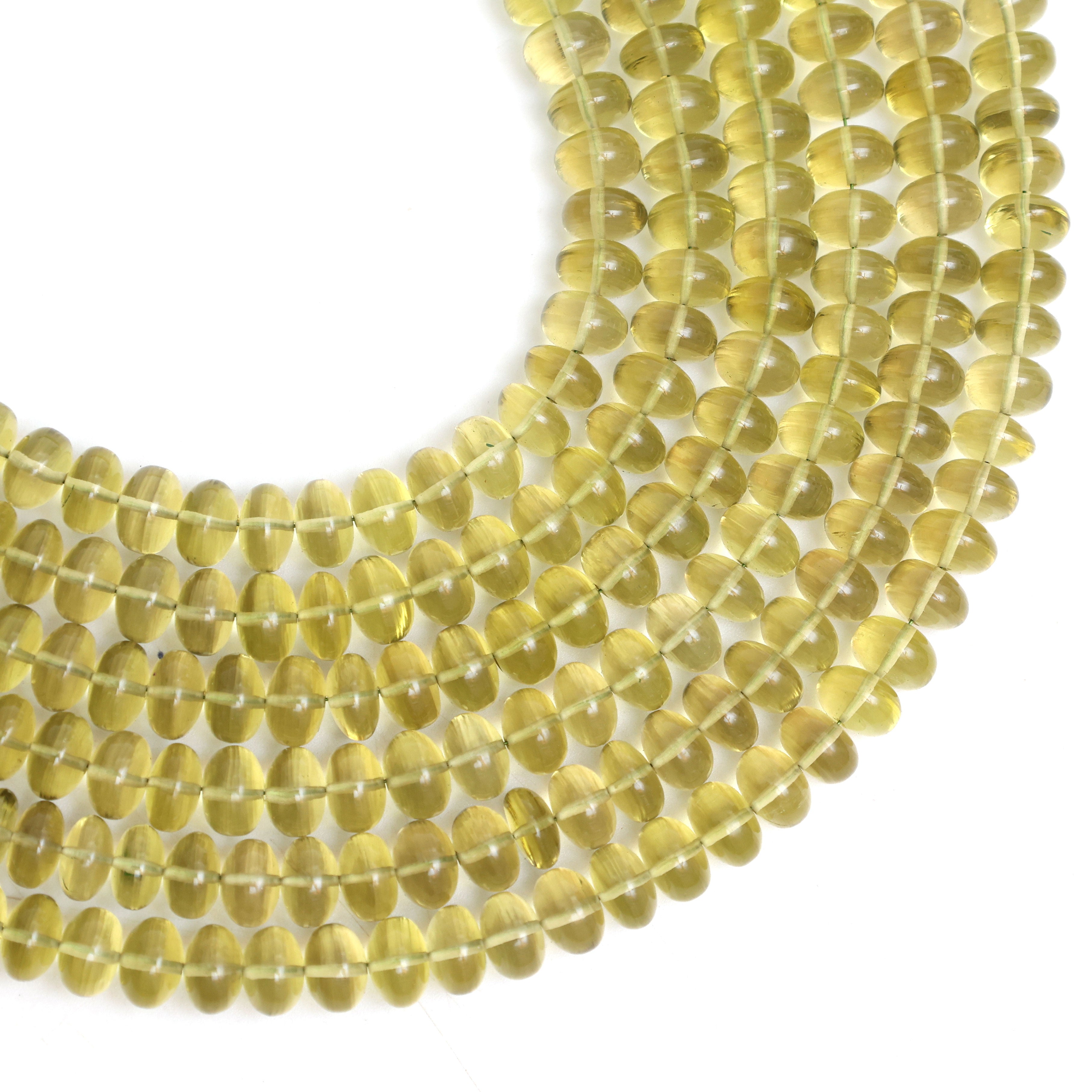 Natural Golden Lemon Quartz 8mm Calibrated Smooth Rondelle Beads