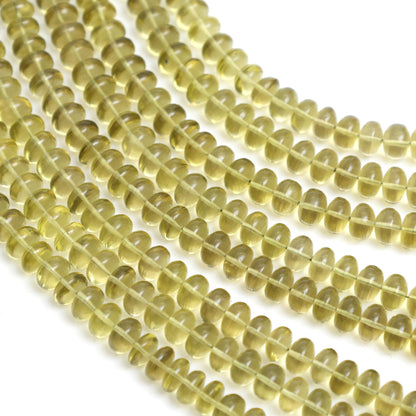 Natural Golden Lemon Quartz 8mm Calibrated Smooth Rondelle Beads