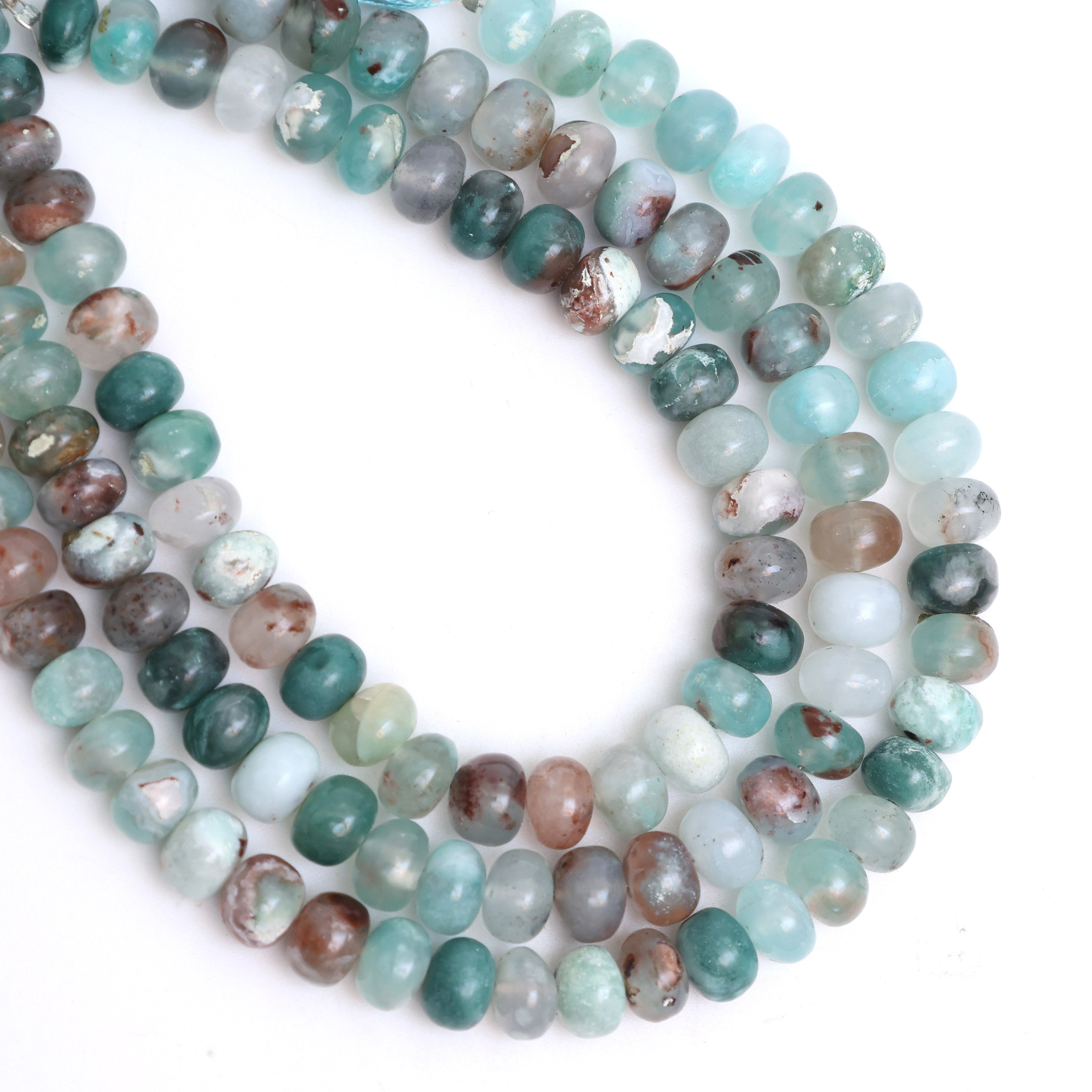 Natural Aquaplase 8mm Calibrated Smooth Rondelle Beads