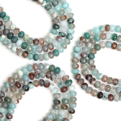 Natural Aquaplase 8mm Calibrated Smooth Rondelle Beads