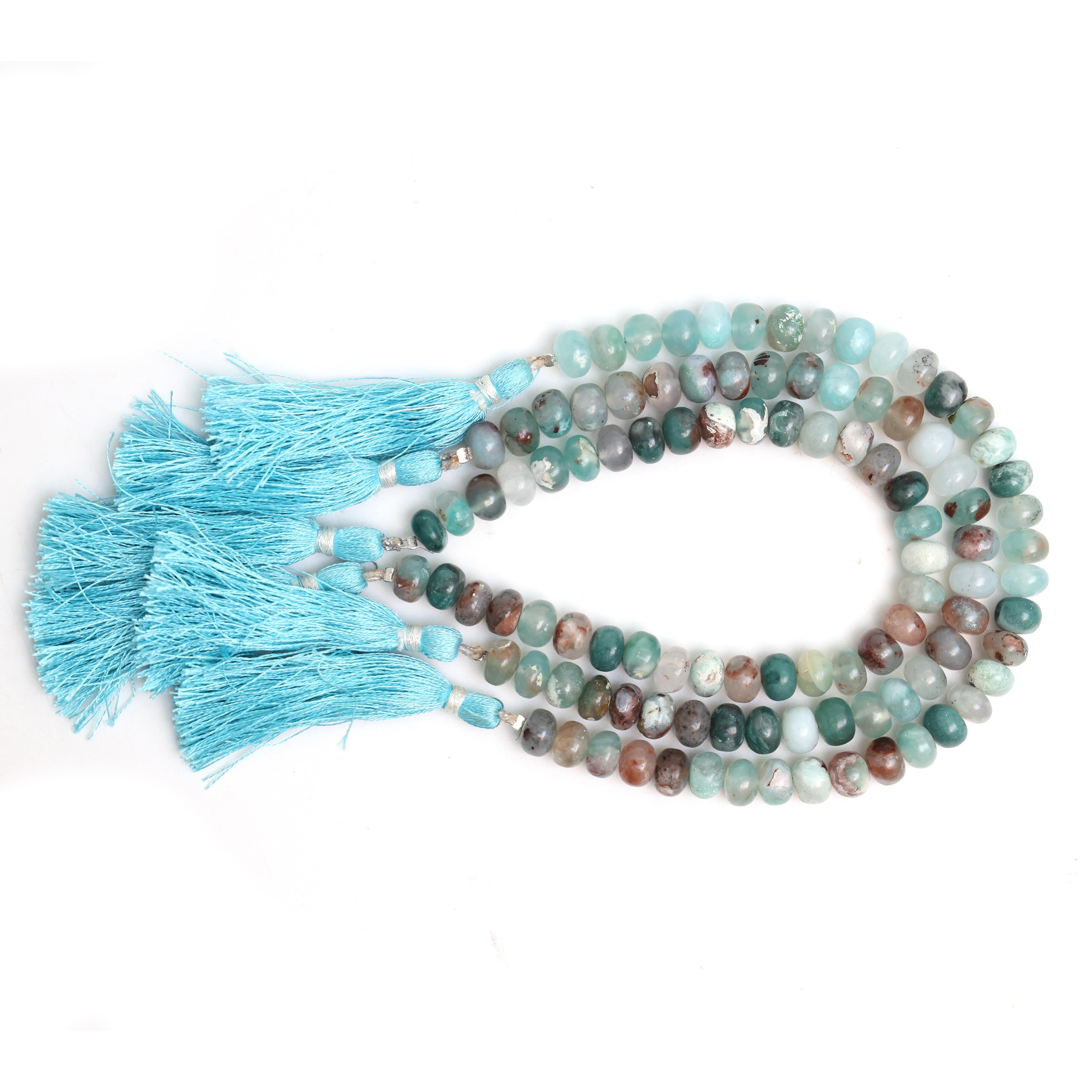 Natural Aquaplase 8mm Calibrated Smooth Rondelle Beads