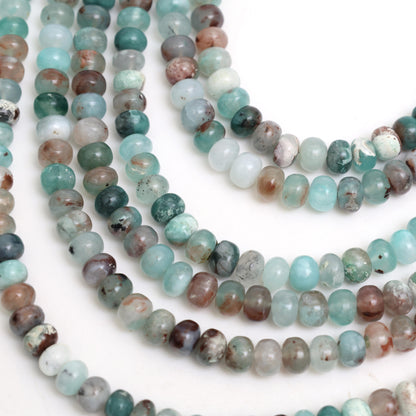 Natural Aquaplase 8mm Calibrated Smooth Rondelle Beads
