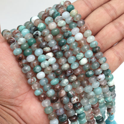 Natural Aquaplase 8mm Calibrated Smooth Rondelle Beads