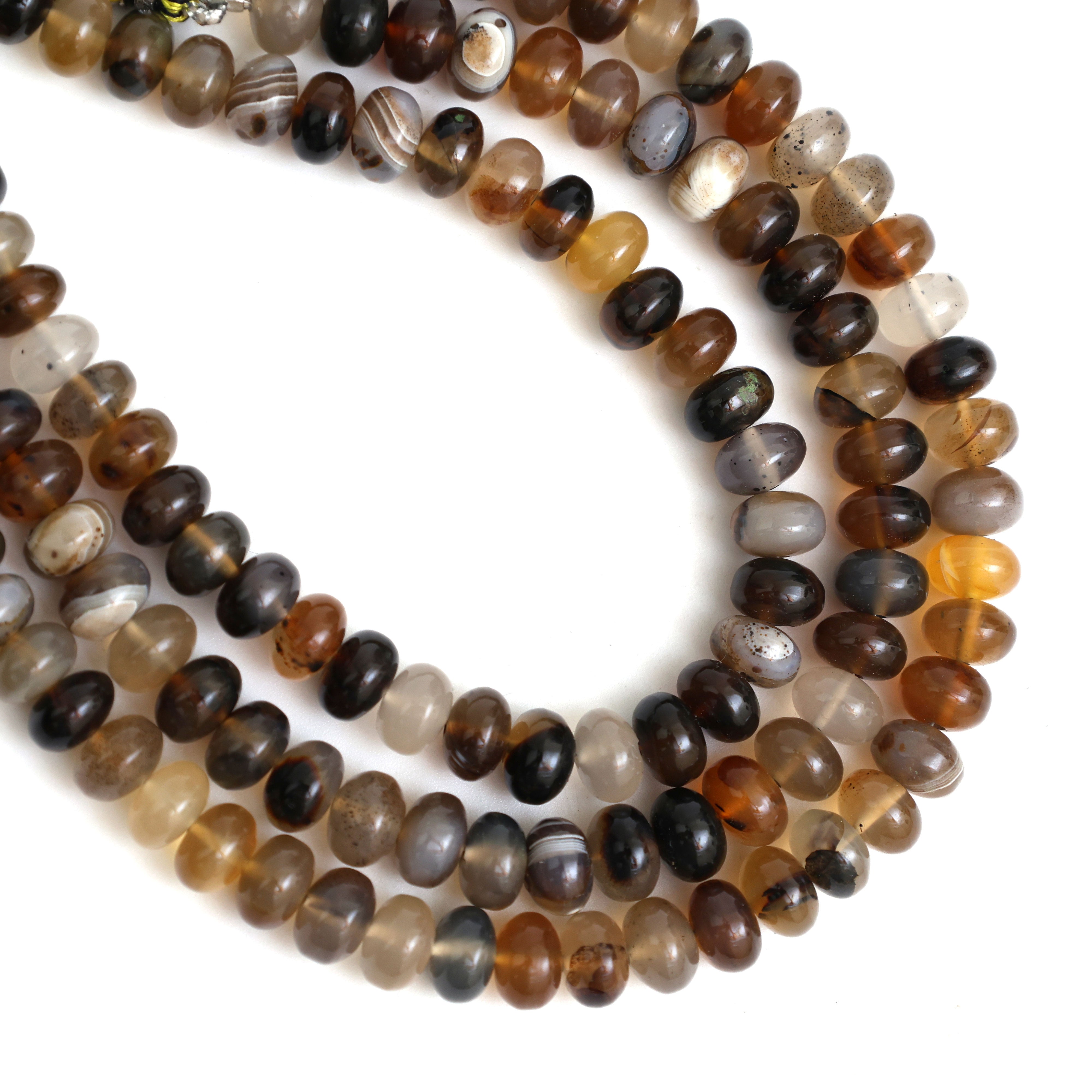 Natural Montana Agate Smooth Rondelle Beads 8mm, Calibrated Semi-Precious Gemstone Beads for Jewelry Making
