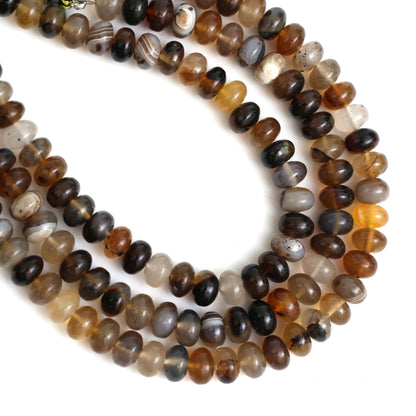 Natural Montana Agate Smooth Rondelle Beads 8mm, Calibrated Semi-Precious Gemstone Beads for Jewelry Making