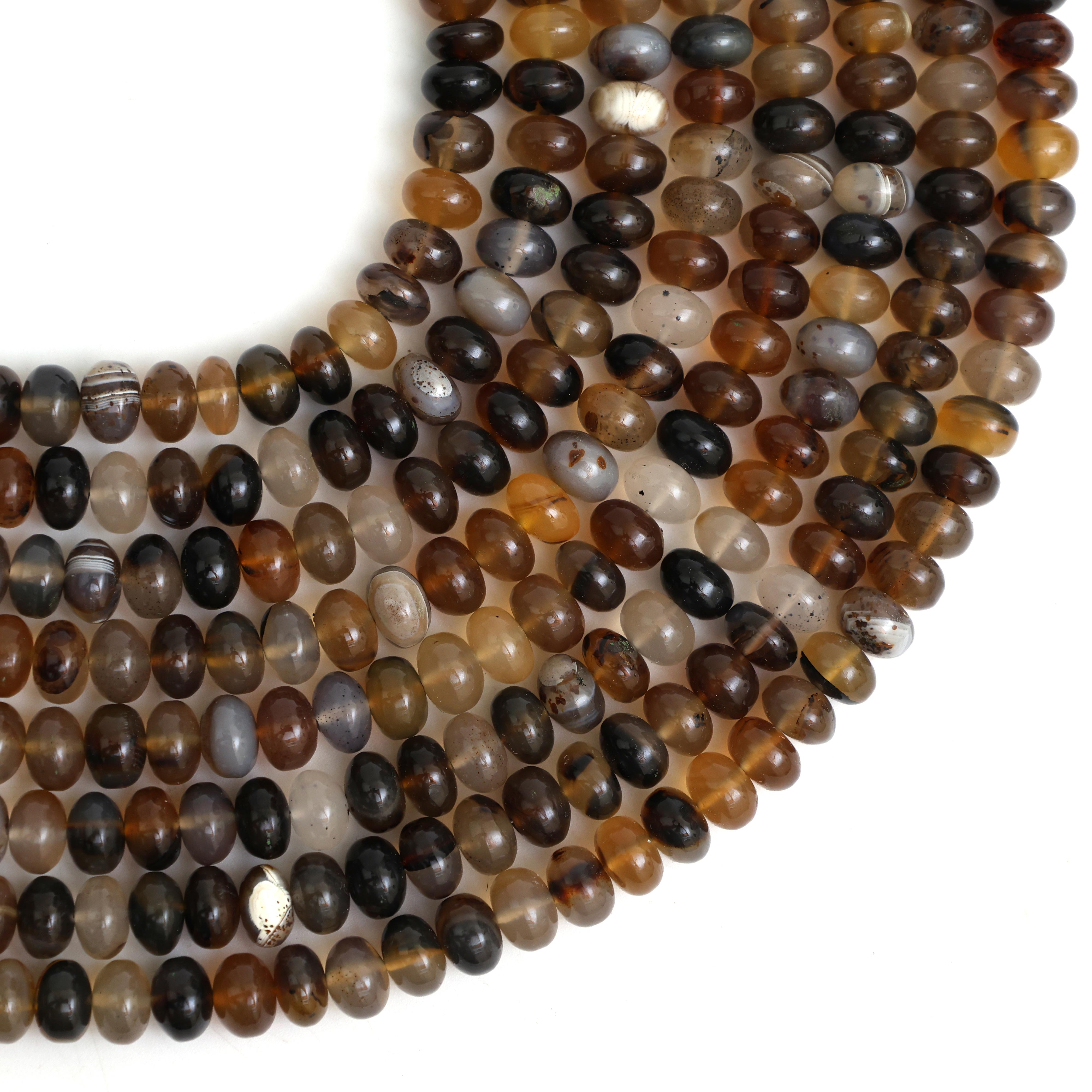 Natural Montana Agate Smooth Rondelle Beads 8mm, Calibrated Semi-Precious Gemstone Beads for Jewelry Making