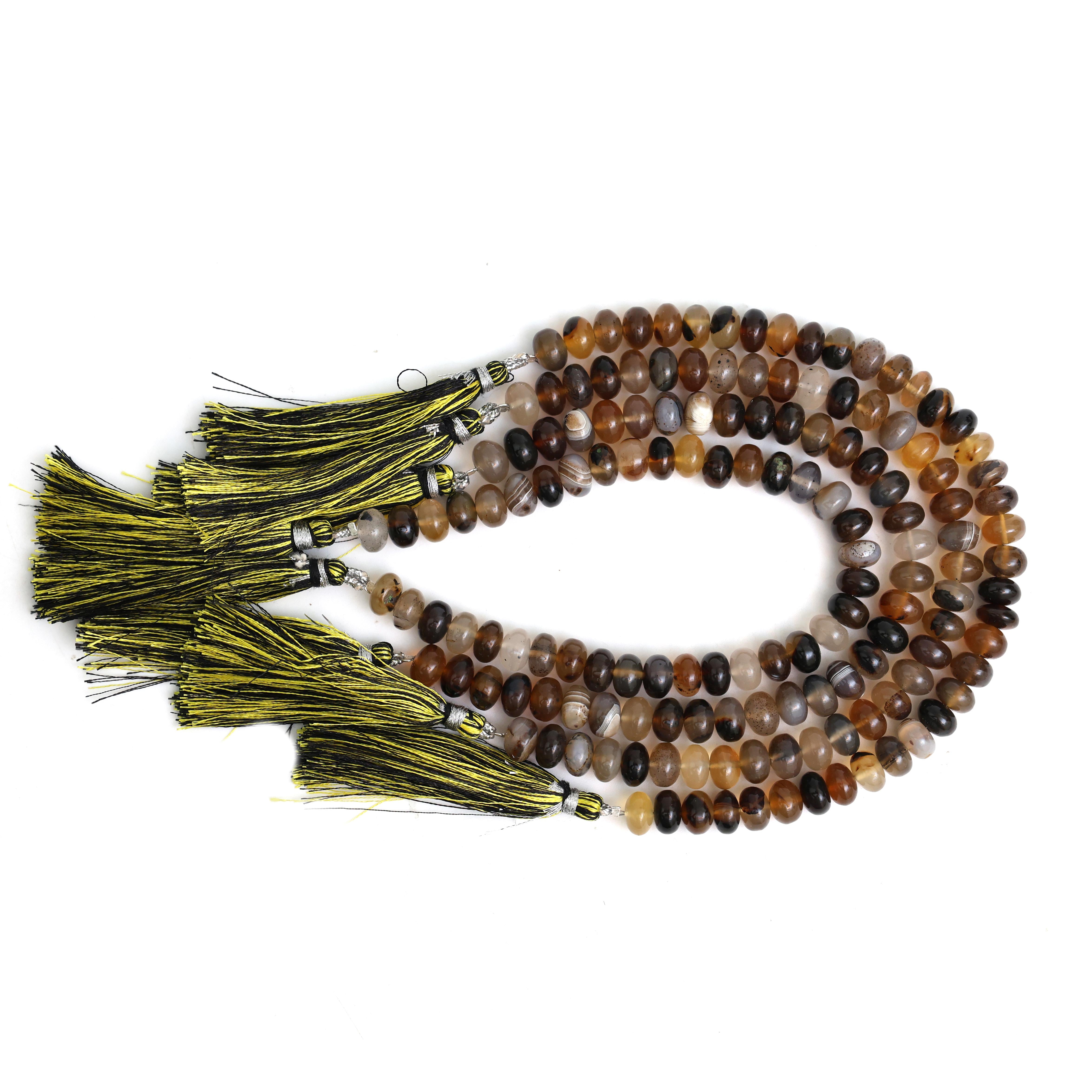 Natural Montana Agate Smooth Rondelle Beads 8mm, Calibrated Semi-Precious Gemstone Beads for Jewelry Making