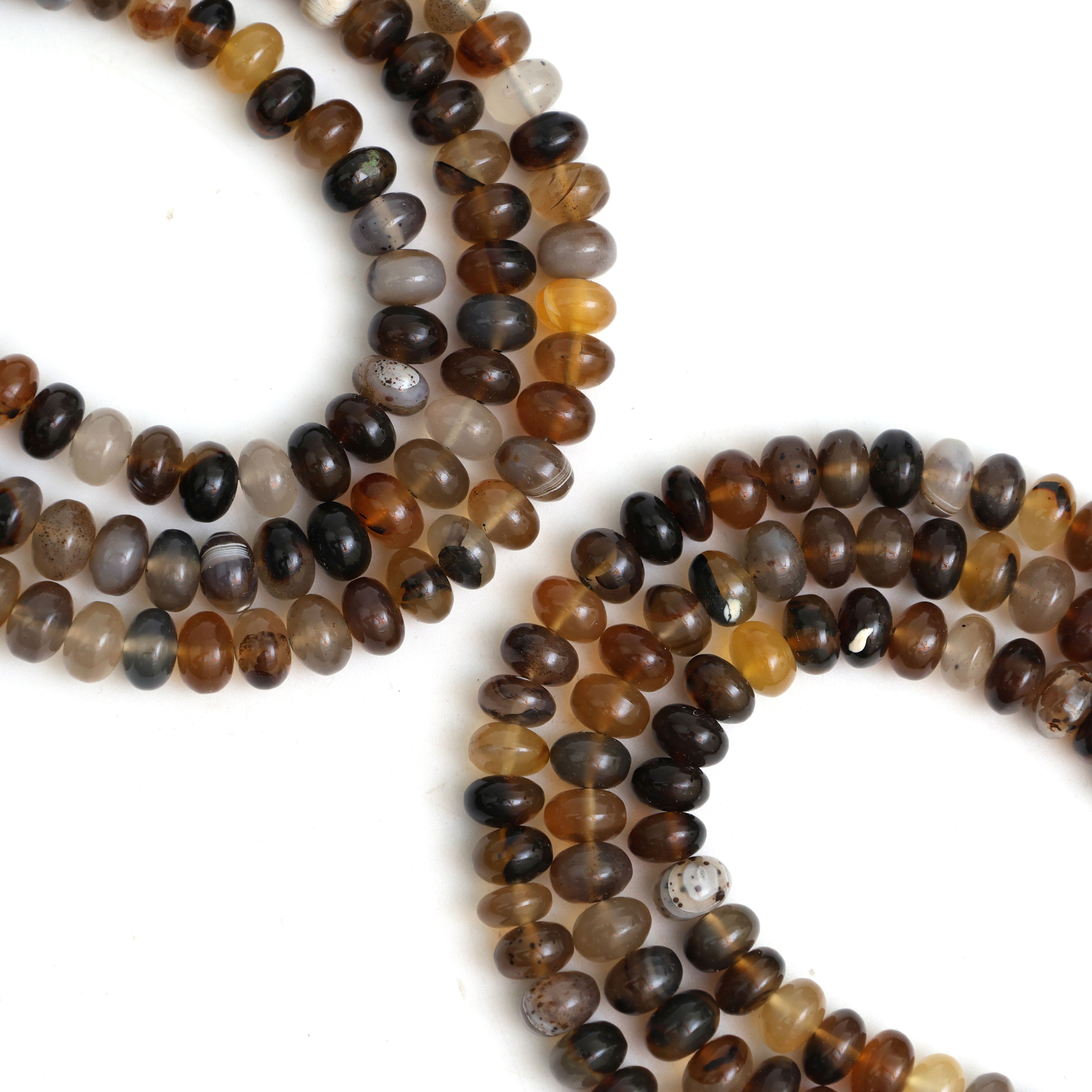 Natural Montana Agate Smooth Rondelle Beads 8mm, Calibrated Semi-Precious Gemstone Beads for Jewelry Making