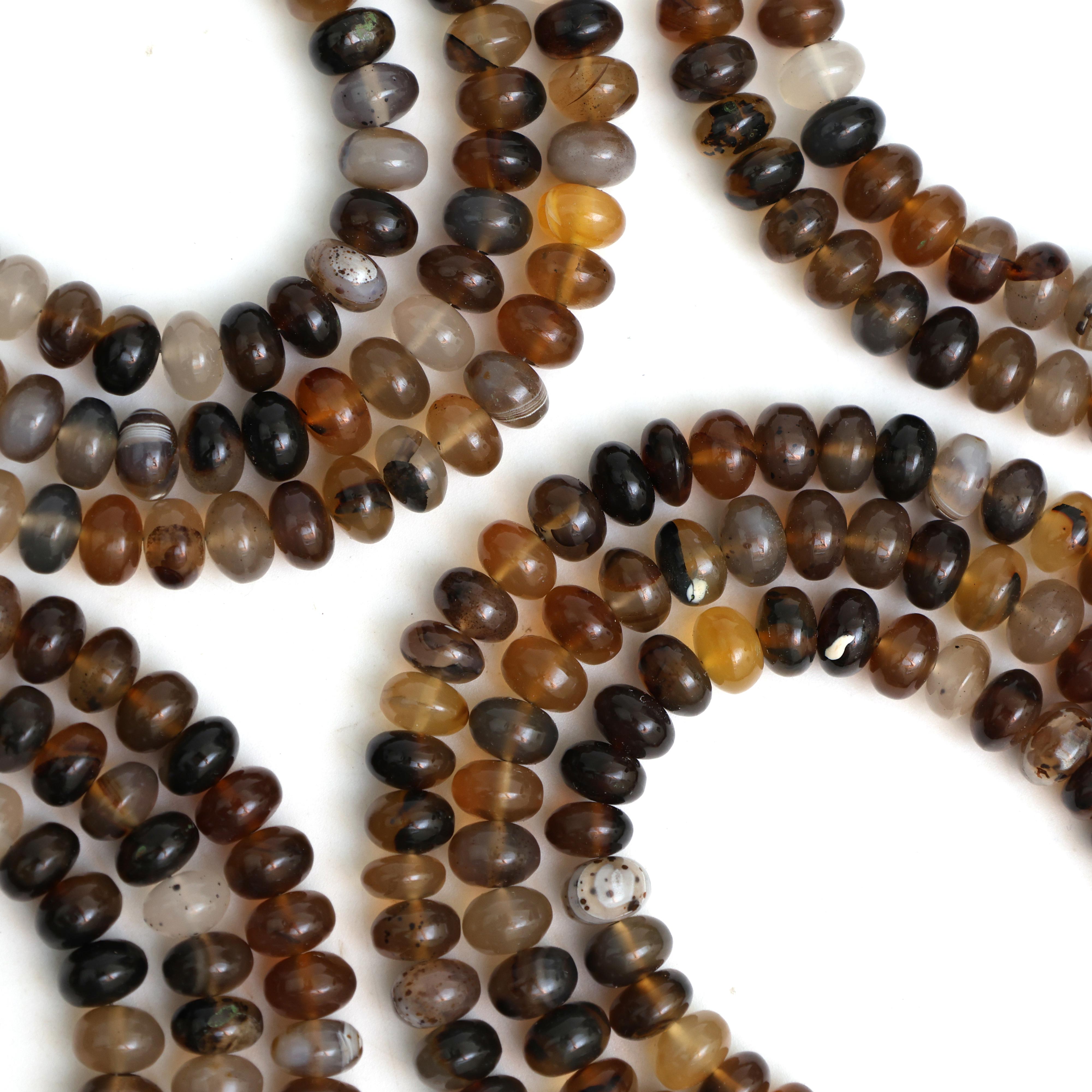 Natural Montana Agate Smooth Rondelle Beads 8mm, Calibrated Semi-Precious Gemstone Beads for Jewelry Making