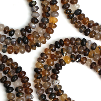Natural Montana Agate Smooth Rondelle Beads 8mm, Calibrated Semi-Precious Gemstone Beads for Jewelry Making
